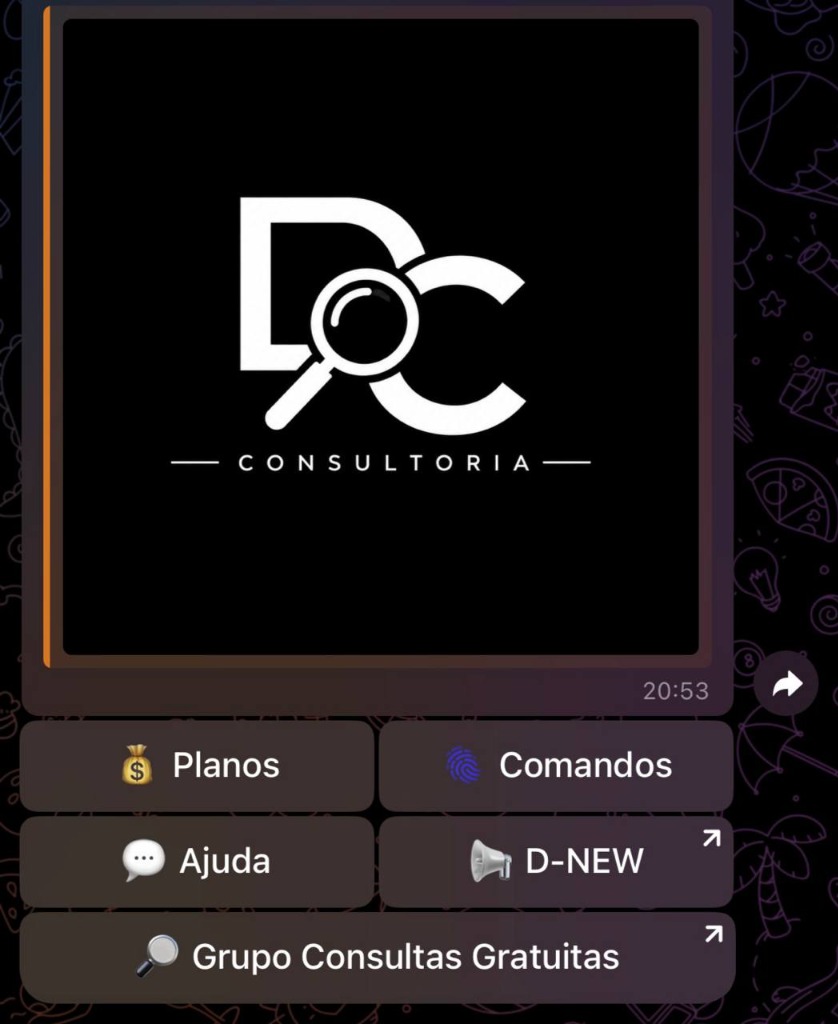 Menu do Bot Telegram